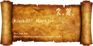 Kopkó Martin névjegykártya
