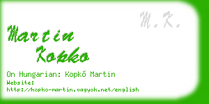 martin kopko business card