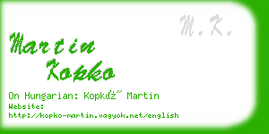 martin kopko business card
